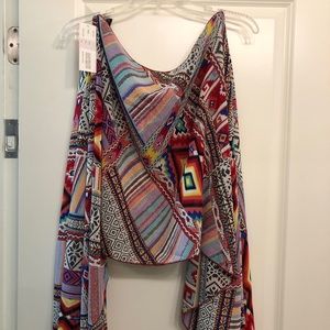 Women poncho type kimono